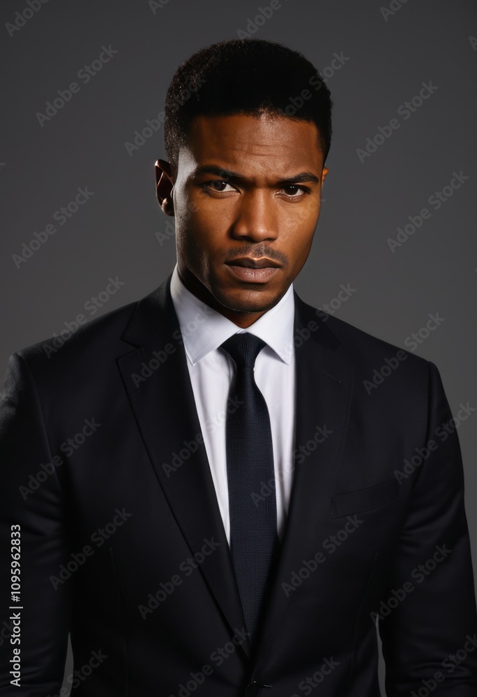 Male portrait, sharp features, intense expression, wearing a formal black suit, white shirt, black tie, dark background, studio lighting, professional setting.
Male portrait, sharp features, intense expression, wearing a formal black suit, white shirt, black tie, dark background, studio lighting, professional setting.