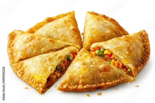 Delicious golden-brown hand pies filled with colorful vegetable medley, perfect for a savory snack.