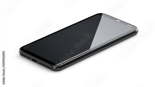 Realistic smartphone mockup in space gray, large screen, isolated on white for seamless UX presentation