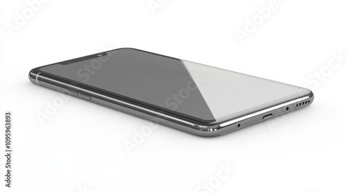 Realistic smartphone mockup in space gray, large screen, isolated on white for seamless UX presentation 