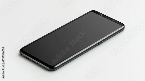 Realistic smartphone mockup in space gray, large screen, isolated on white for seamless UX presentation