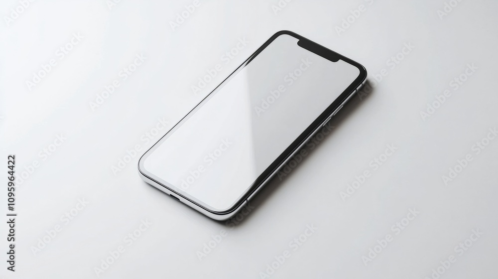 Realistic smartphone mockup with a glass back, isolated on white for high-quality app UI mockups Realistic smartphone mockup with a glass back, isolated on white for high-quality app UI mockups