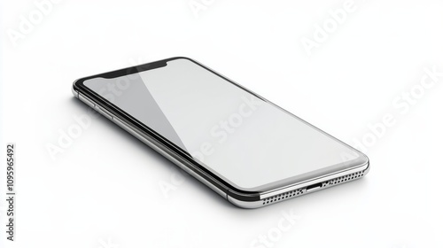 Realistic smartphone mockup with thin bezels, isolated on a white background, ready for a clean UI display