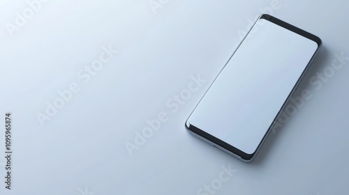 Realistic smartphone mockup with thin bezels, isolated on a white background, ready for a clean UI display photo