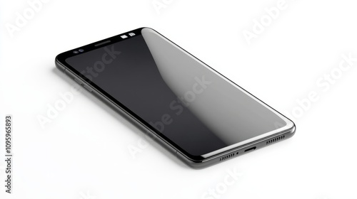 Realistic smartphone mockup with thin bezels, isolated on a white background, ready for a clean UI display