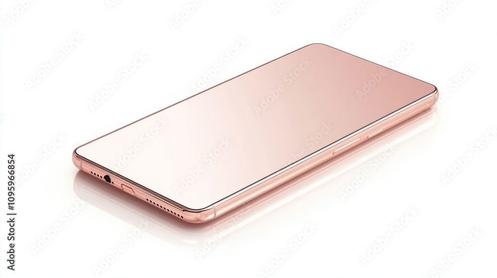 Vector smartphone in rose gold, displayed on a white background, ready for UX/UI design presentations Vector smartphone in rose gold, displayed on a white background, ready for UX/UI design presentations