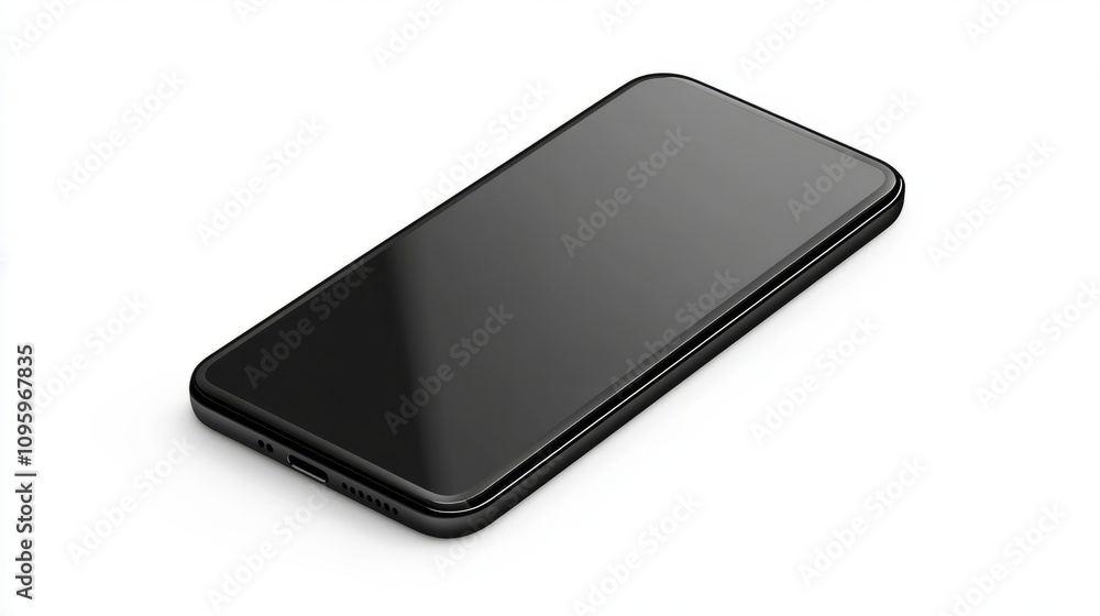 Vector smartphone mockup in glossy black, blank screen, isolated on white, perfect for UX presentations Vector smartphone mockup in glossy black, blank screen, isolated on white, perfect for UX presentations