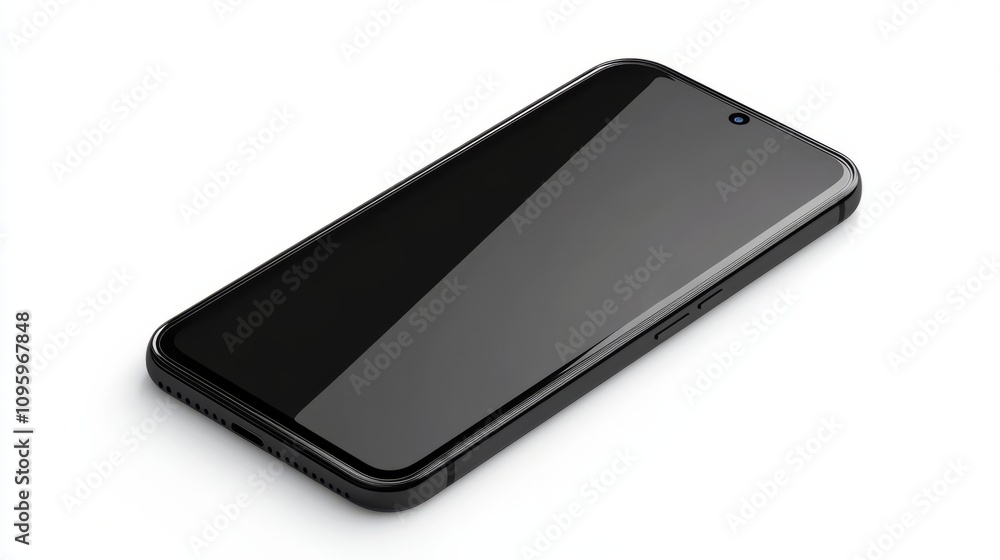 Vector smartphone mockup in glossy black, blank screen, isolated on white, perfect for UX presentations Vector smartphone mockup in glossy black, blank screen, isolated on white, perfect for UX presentations