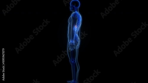 Human Body Glands Adrenal Gland Anatomy Animation Concept