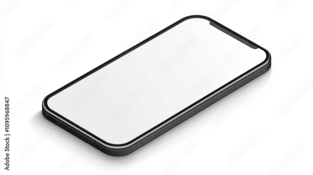 Vector smartphone with a modern edge, blank screen, isolated on white for UI mockup purposes Vector smartphone with a modern edge, blank screen, isolated on white for UI mockup purposes