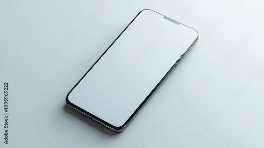 Vector smartphone with minimal bezels, blank screen, isolated on white background for mobile UI mockups Vector smartphone with minimal bezels, blank screen, isolated on white background for mobile UI mockups