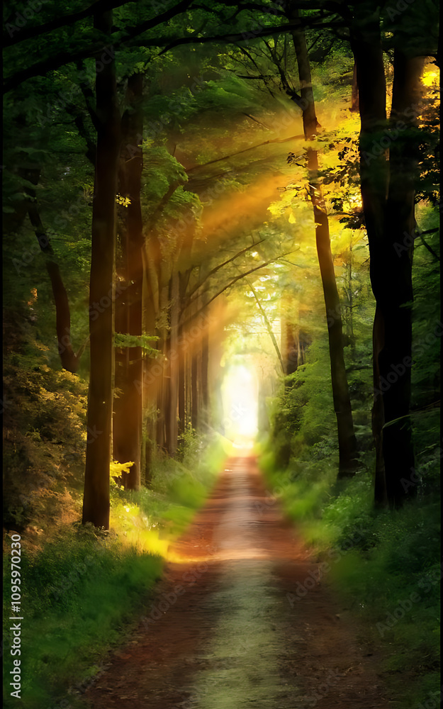 Obraz premium sunset in the forest