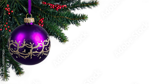 Purple Christmas Ornament with Gold Design  
 photo