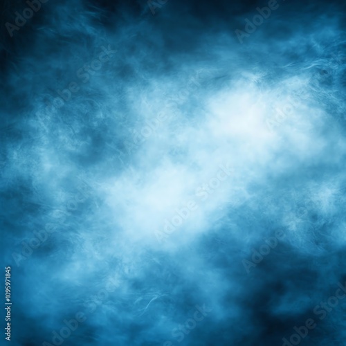 Abstract blue smoke background for design, white isolated background.