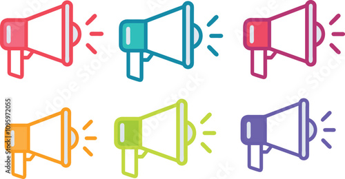 Set of megaphone icons