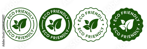 Set of eco friendly icons. Ecologic food stamps. Organic natural food labels.