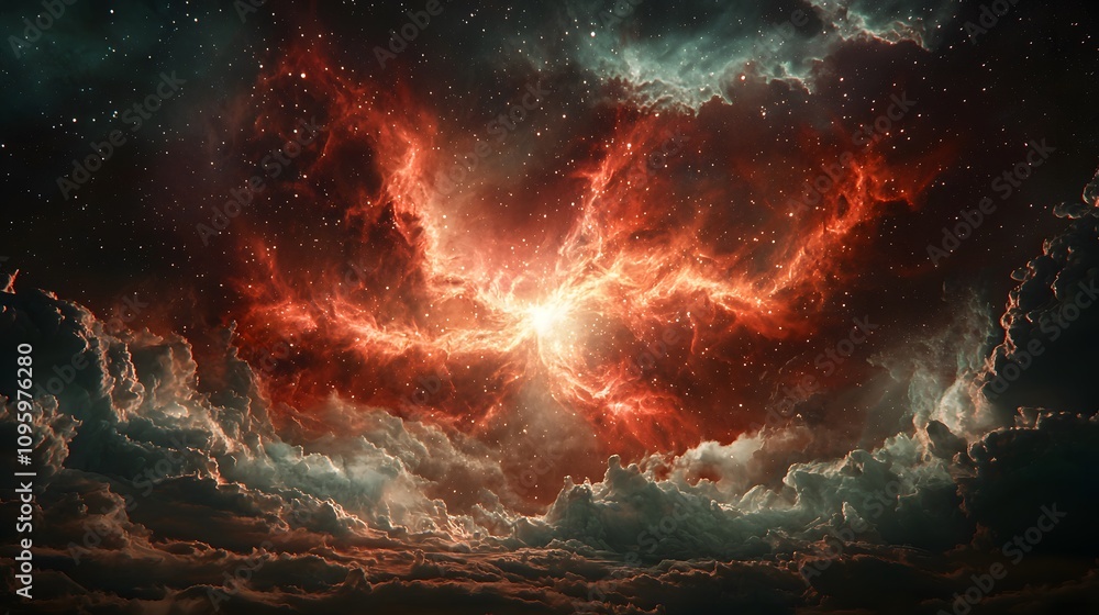 beautiful nebula in space, starry night art with clouds beautiful nebula in space, starry night art with clouds