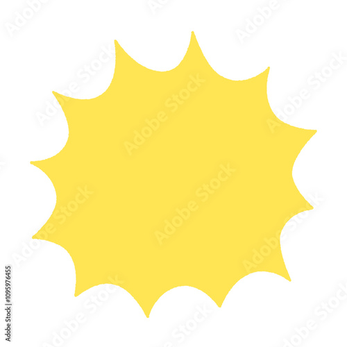 ギザギザな黄色い吹き出し - シンプルなコミック調のバナーやフレームの素材
