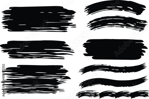 Wallpaper Mural Brush strokes text boxes Vector paintbrush set Torontodigital.ca