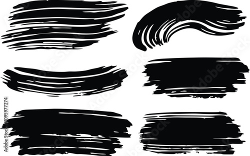 Wallpaper Mural Brush strokes text boxes Vector paintbrush set Torontodigital.ca