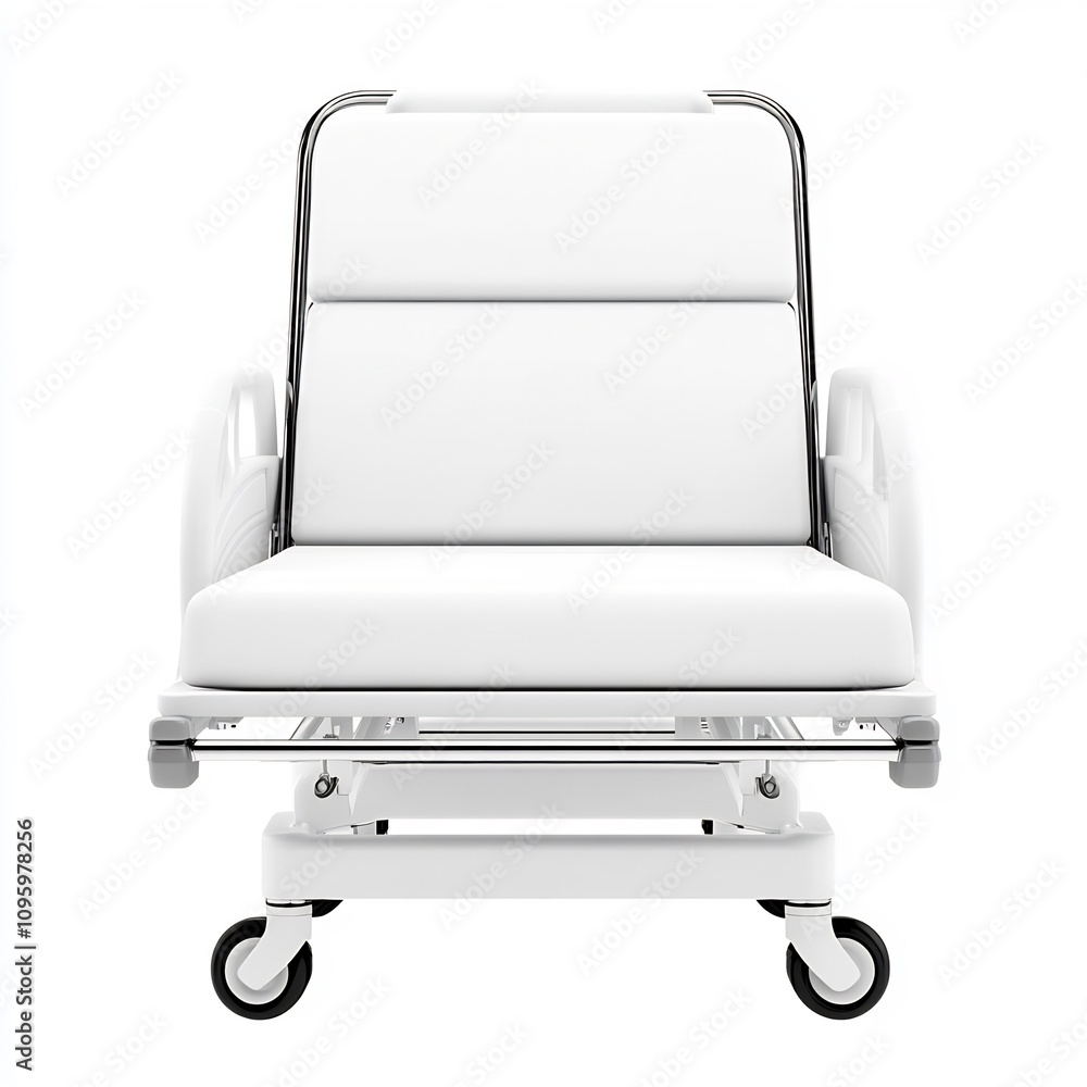 Pristine Hospital Bed in Sterile White Surroundings Ideal for Medical Imagery Pristine Hospital Bed in Sterile White Surroundings Ideal for Medical Imagery