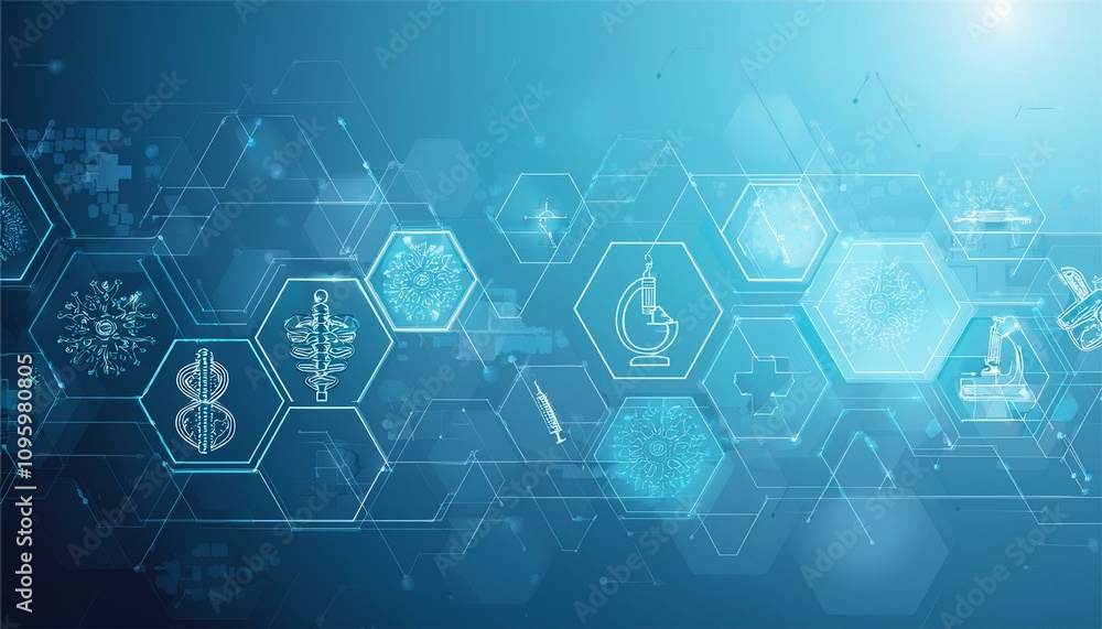 Fototapeta premium medical science blue banner