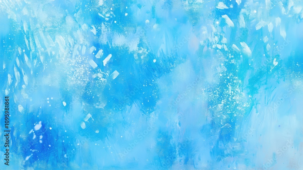 Icy Blue Background with Frosty Snowflakes Icy Blue Background with Frosty Snowflakes