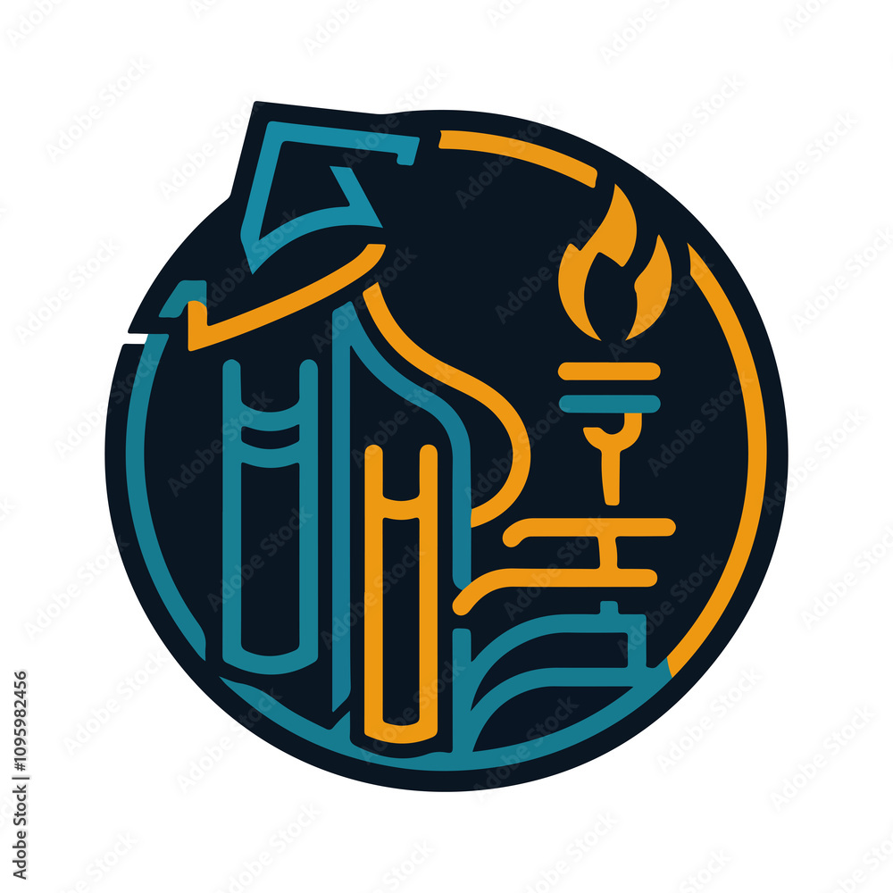 Dynamic and Modern College Logo Design Concept Dynamic and Modern College Logo Design Concept