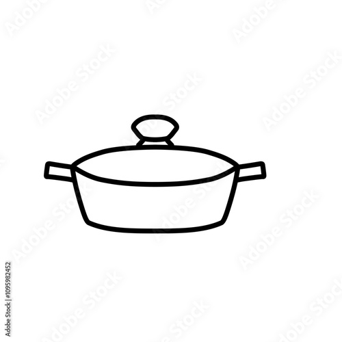 pan kitchen tool line icon