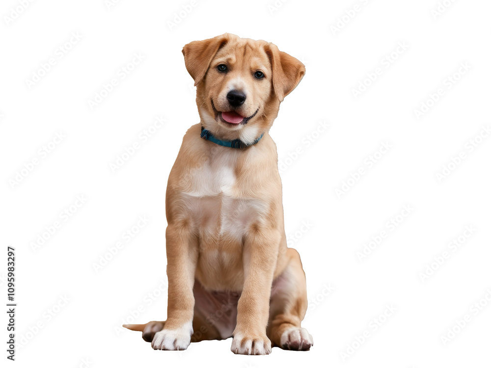 Calm Dog Sitting Peacefully Isolated on a Transparent Background Calm Dog Sitting Peacefully Isolated on a Transparent Background
