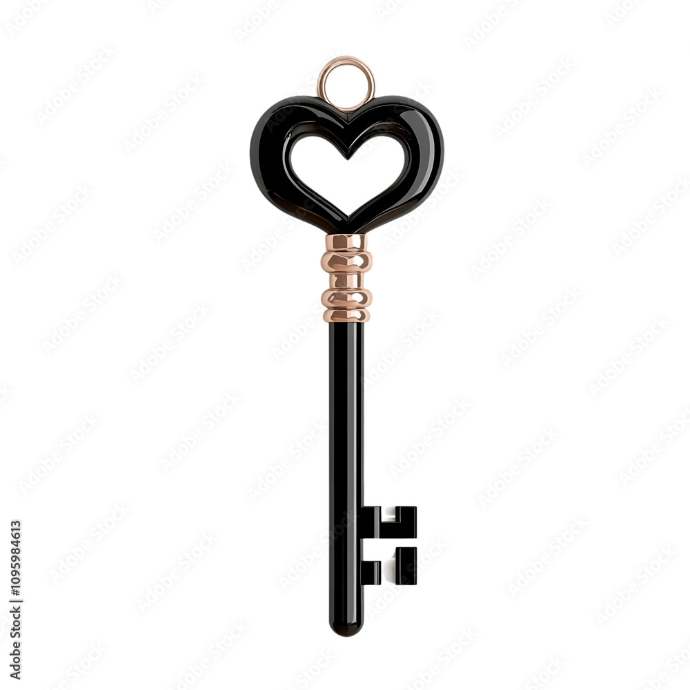 Heart-Shaped Key with Elegant Design Heart-Shaped Key with Elegant Design