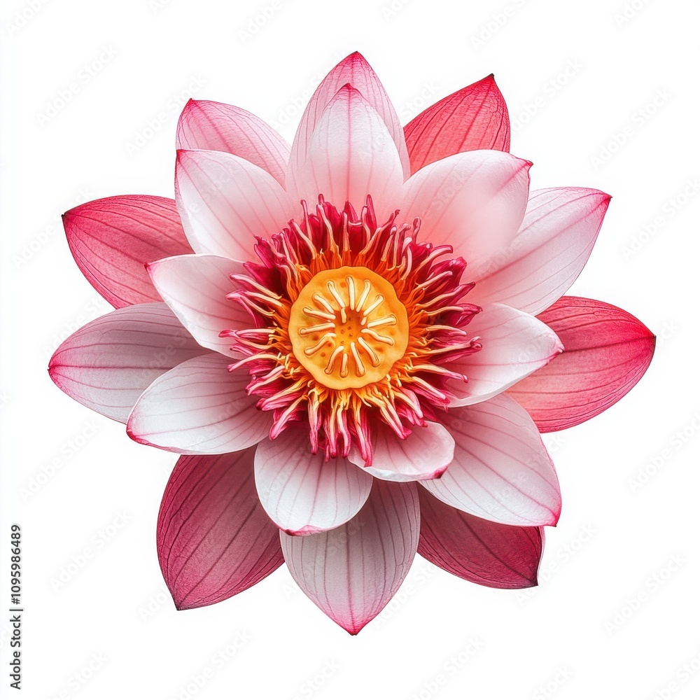Obraz premium Lotus flower or water lily, isolated on white background