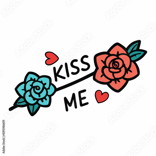 sticker design of kiss me