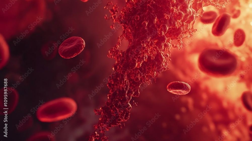 Fototapeta premium Exploring blood cell dynamics human body scientific visualization microscope view health concept for education