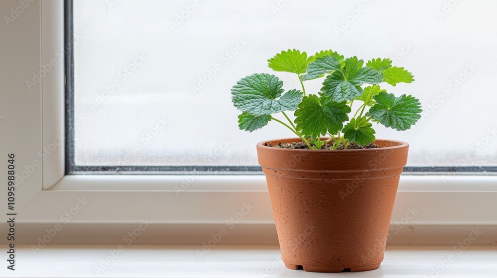 Strawberry Garden Tart A small strawberry plant with lush green leaves is growing in a terracotta pot by a window, enjoying natural light. Strawberry Garden Tart A small strawberry plant with lush green leaves is growing in a terracotta pot by a window, enjoying natural light.