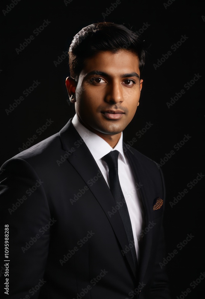 Young man in a black suit, professional portrait, black tie, dark background, formal attire, sharp contrast lighting, confident expression, elegant, sophisticated, studio photography.
Young man in a black suit, professional portrait, black tie, dark background, formal attire, sharp contrast lighting, confident expression, elegant, sophisticated, studio photography.