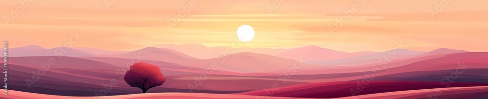 Morning Glow: Abstract 3D Sunrise Vector Illustration Morning Glow: Abstract 3D Sunrise Vector Illustration