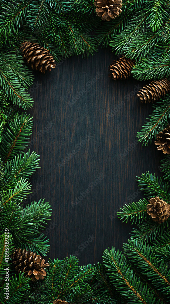 A serene overhead shot of lush fir branches on a rustic wooden backdrop, perfect for holiday designs, seasonal promotions, or nature-themed projects. A serene overhead shot of lush fir branches on a rustic wooden backdrop, perfect for holiday designs, seasonal promotions, or nature-themed projects.