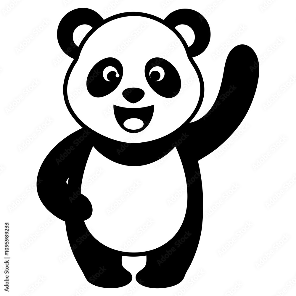 Naklejka premium panda bear cartoon