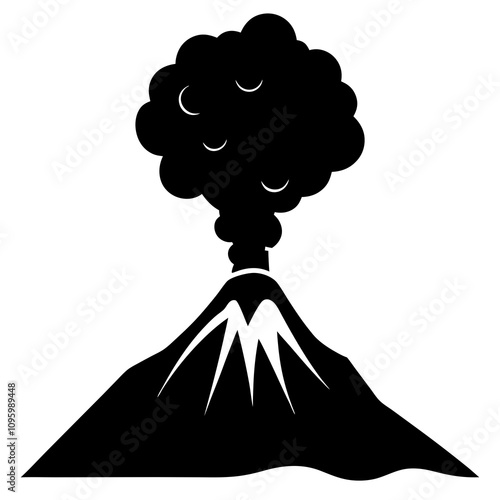 volcano eruption with volcano