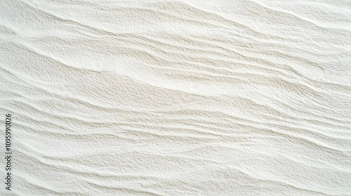 Abstract White Sand Texture Background: Undulating Waves of Fine Grain Sand Create a Serene and Textured Surface, Ideal for Design Projects.