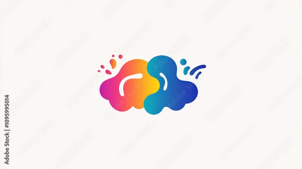 Fototapeta premium Colorful Abstract Splash Design Representing Creativity and Artistry with Vibrant Shapes and Fluid Forms on a Neutral Background