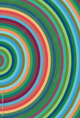 Vibrant abstract background design featuring colorful concentric circles. Modern, geometric pattern ideal for backgrounds, wallpapers, or artistic prints