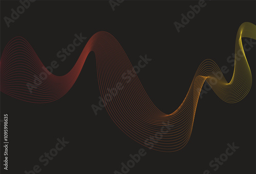 Abstract soundwave background with multi coloured flowing lines design. abstract background. technology background