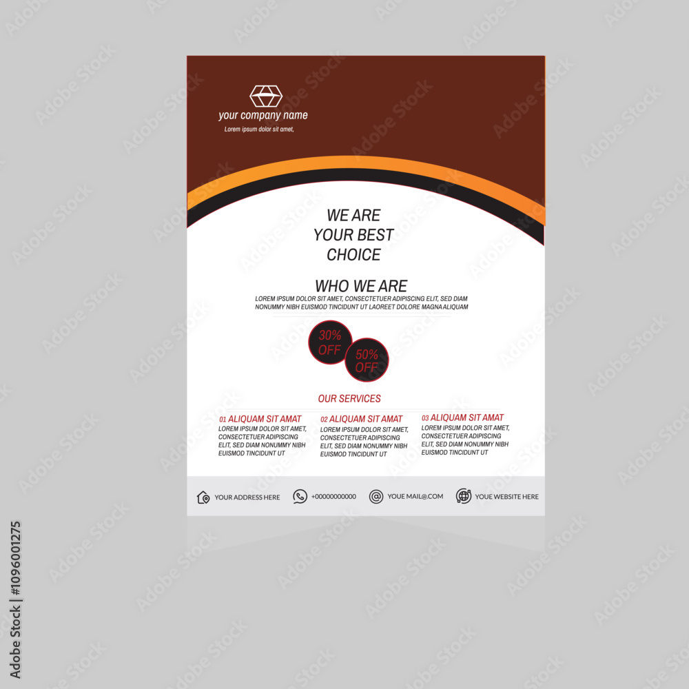 Fototapeta premium creative business template and business flyer design , professional corporation template design abstract flyer design