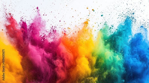 Wallpaper Mural Vibrant rainbow powder explosion on white. Torontodigital.ca