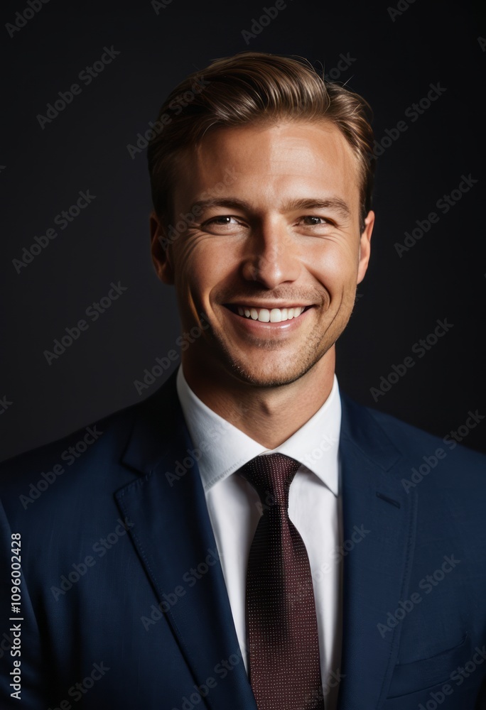 smiling man, business suit, professional portrait, well-lit, dark background, clean-cut hairstyle, formal attire, confident expression, studio lighting, mid-shot
smiling man, business suit, professional portrait, well-lit, dark background, clean-cut hairstyle, formal attire, confident expression, studio lighting, mid-shot
