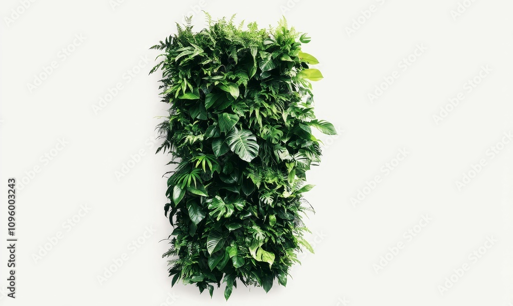 Fototapeta premium Lush vertical garden, various green plants.