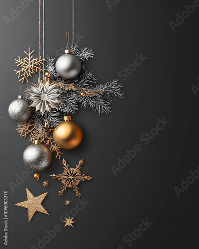 Christmas and new year with Elegant Ornaments Style  Perfect for Tags, Posters, and Banners with Space for Text