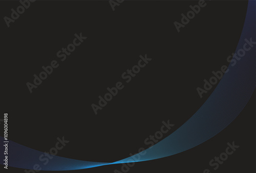 Dark abstract background with a glowing abstract waves, abstract background
